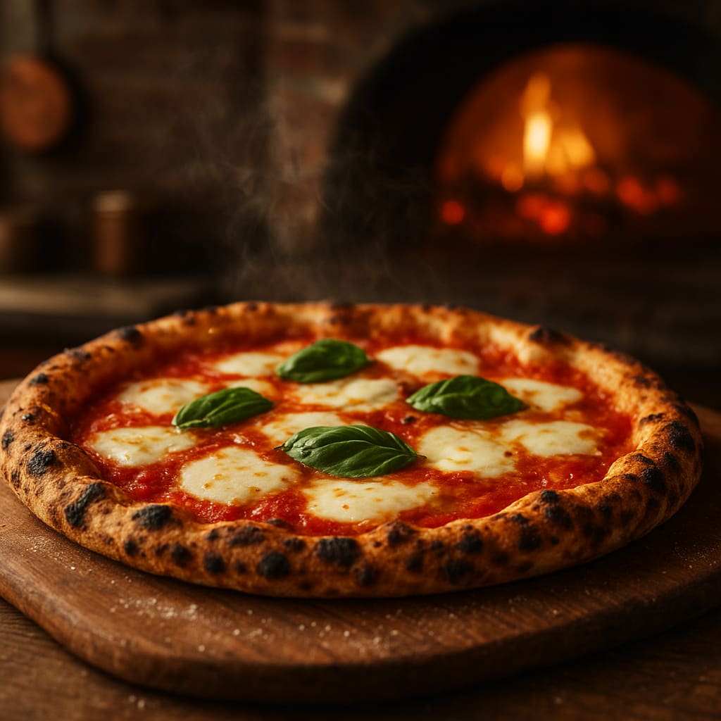 Pizza al horno a leña